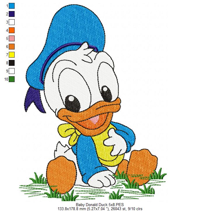 Baby Donald and Daisy Duck Embroidery Design | EmbroideryDesigns.com